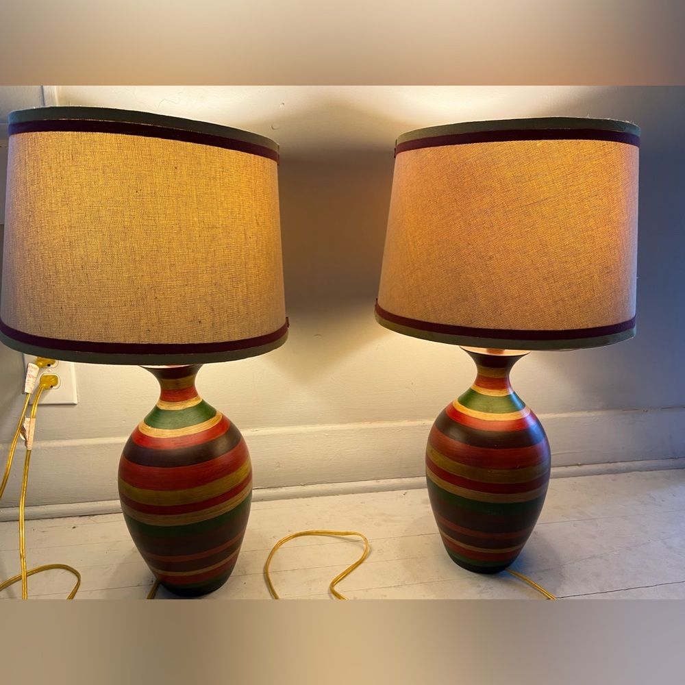 Two Beautiful Contemporary Styled Lamps 1990s!